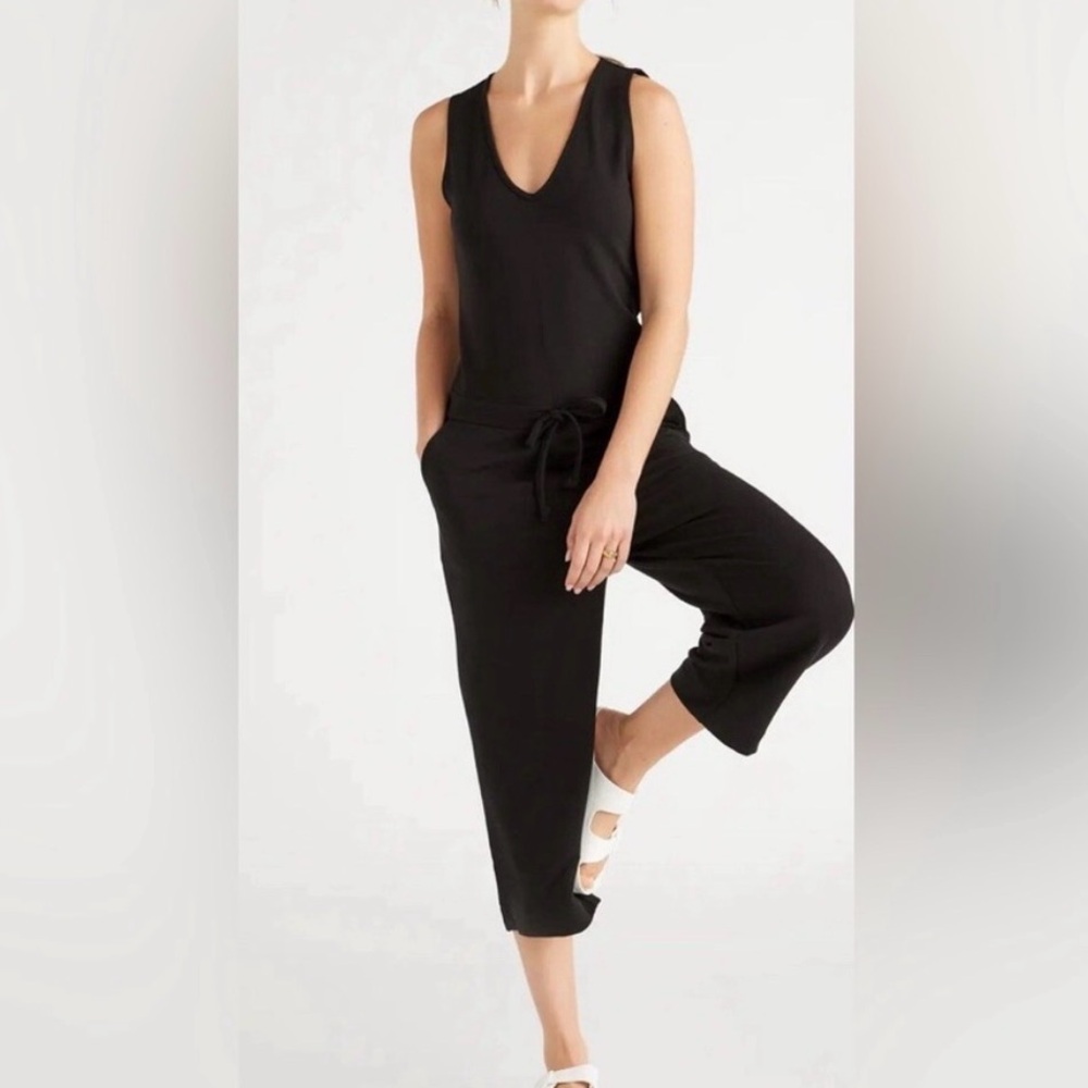 Quince Black Sleeveless Jumpsuit